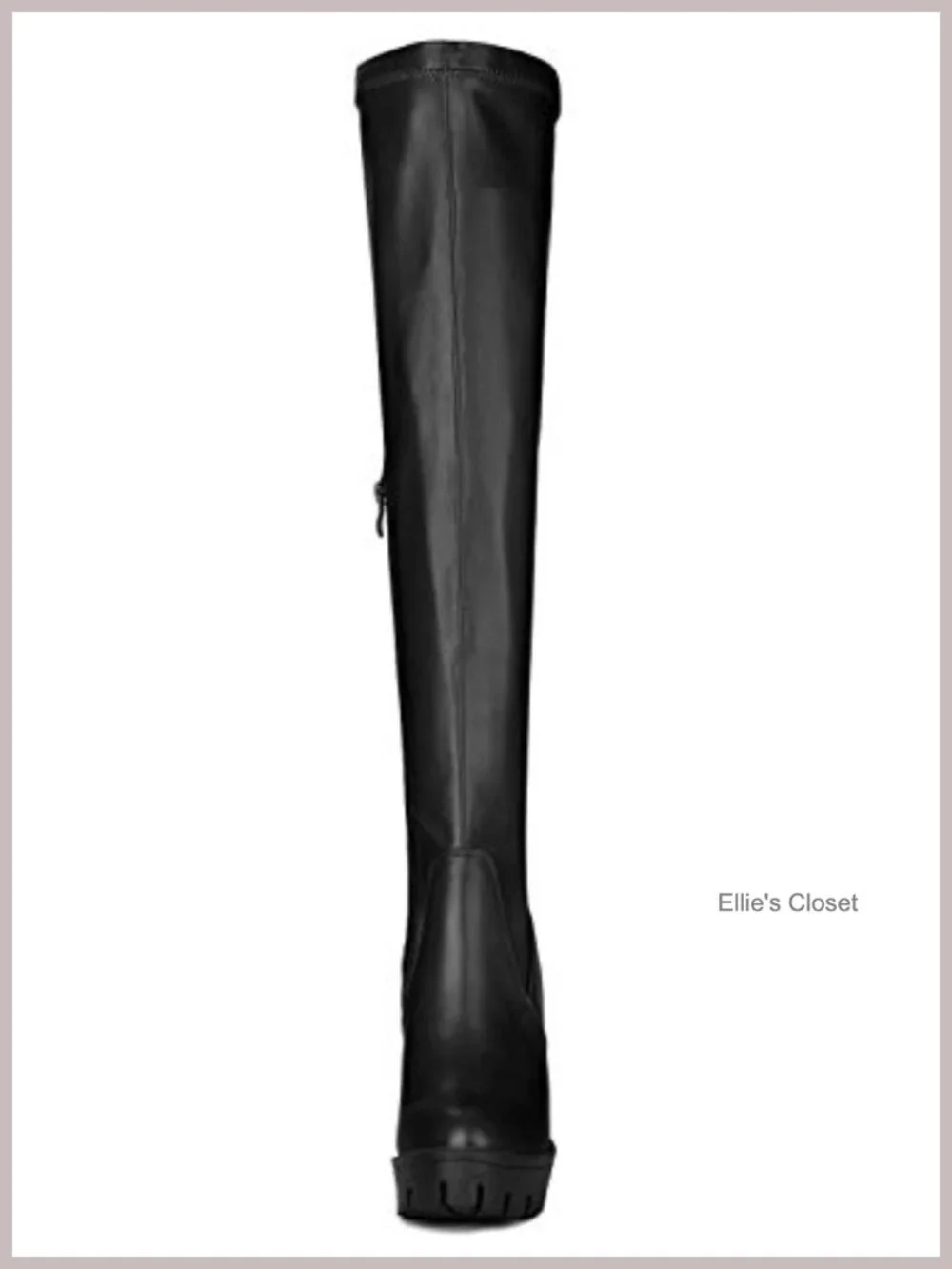Faux Leather Chunky Heel Over Knee Platform Boots
